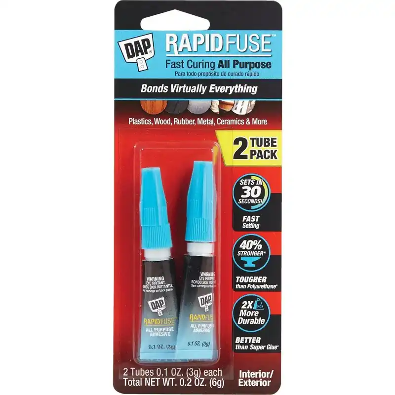 DAP 7079800158 RapidFuse 0.1 Oz. Clear Multi-Purpose Adhesive Tube (2-Pack)