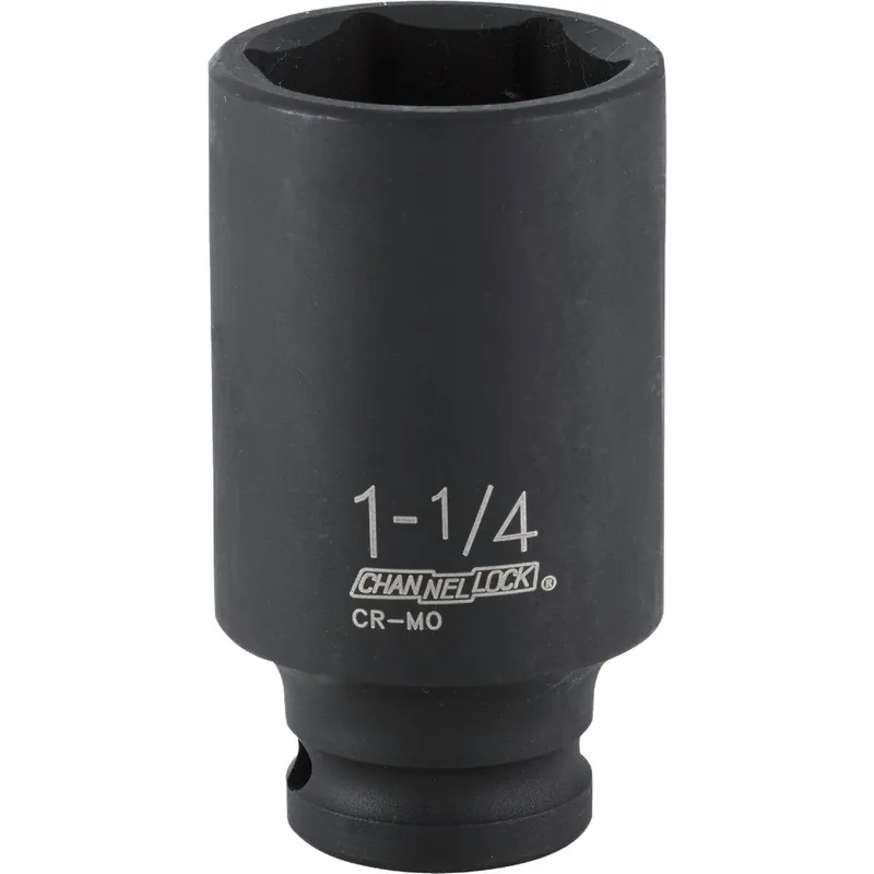 Channellock 340429 1/2 In. Drive 1-1/4 In. 6-Point Deep Standard Impact Socket