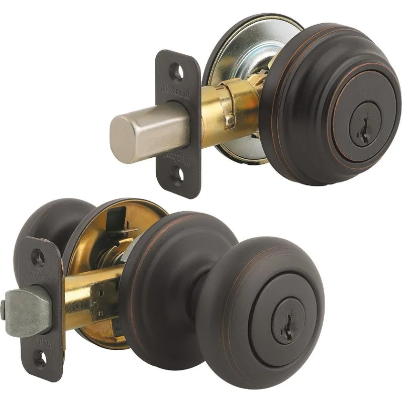Kwikset 991J11PSMTCPK4 Signature Series Venetian Bronze Deadbolt and Door Knob Combo
