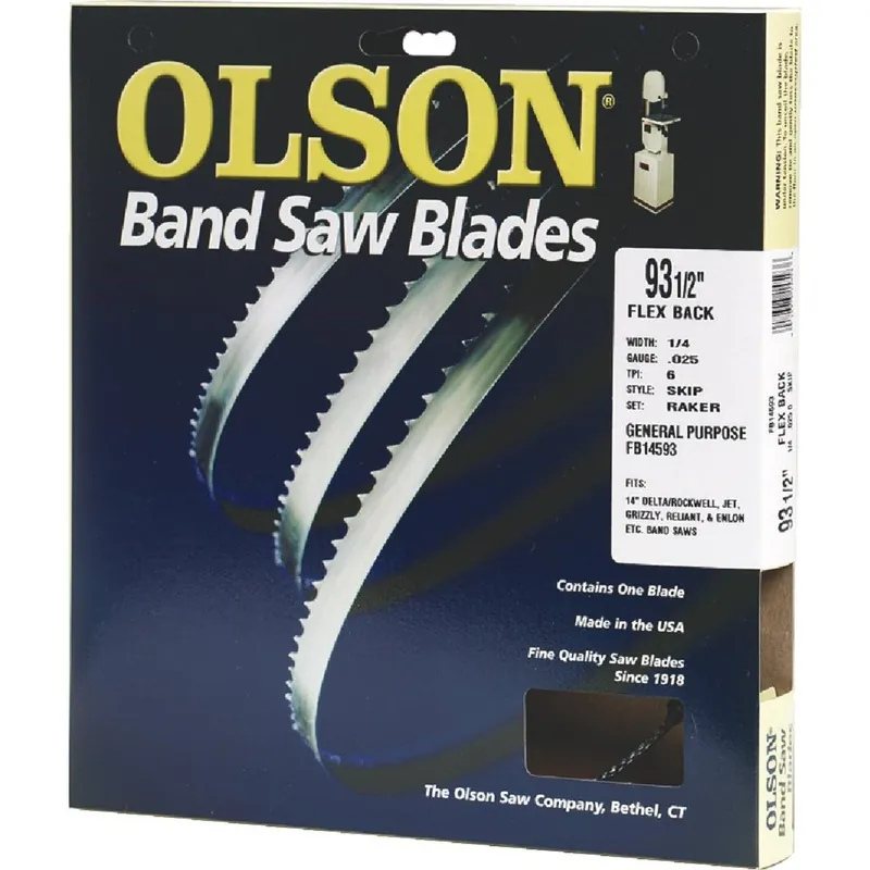 Olson Saw FB14593DB 93-1/2 In. x 1/4 In. 6 TPI Skip Flex Back Band Saw Blade