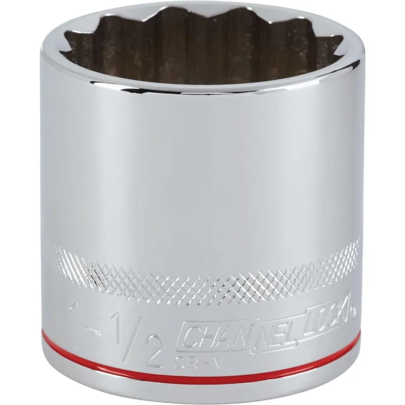 Channellock 360651 1/2 In. Drive 1-1/2 In. 12-Point Shallow Standard Socket