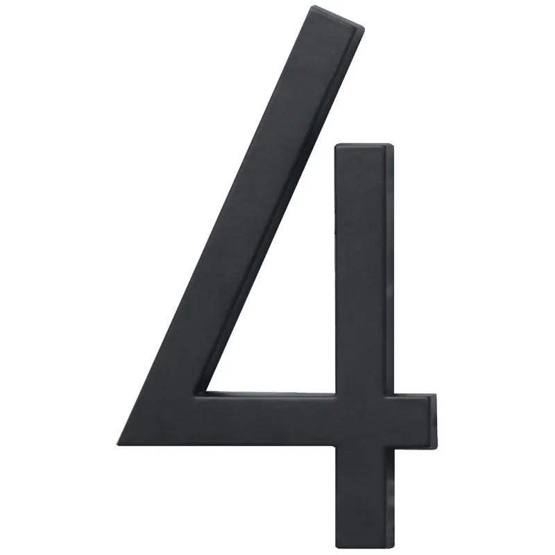 Hy-Ko FM-6/4 Architectural Series House Number Four - 6 In. Satin Black