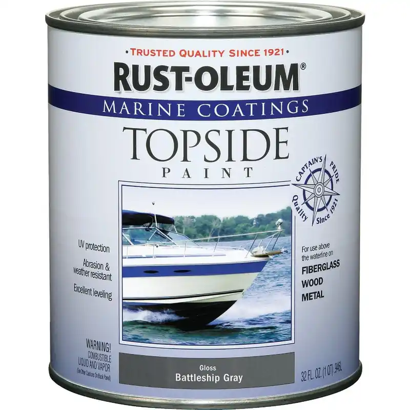 Rust-Oleum 207005 Gloss Marine Boat Topside Paint Battle Gray 1 Qt.