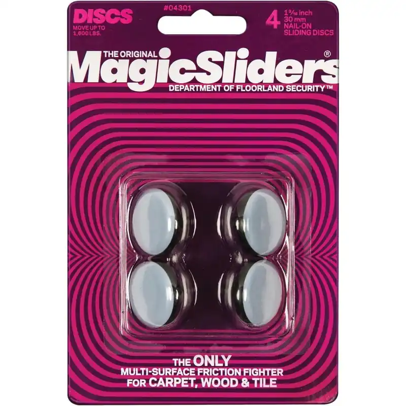 Magic Sliders 04301 1-3/16 In. Round Nail on Furniture Glide (4-Pack)