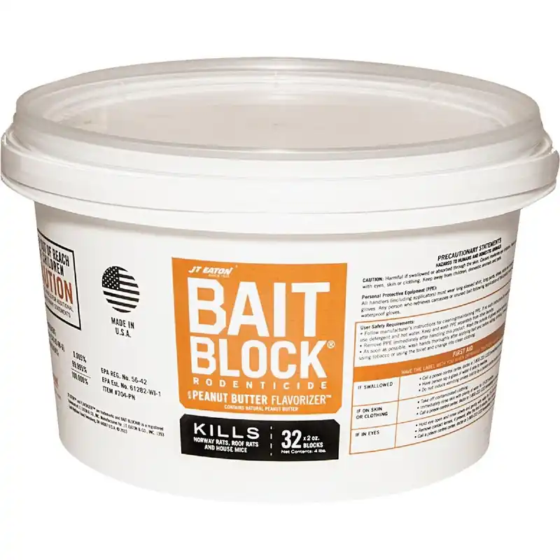 JT Eaton 704-PN Bait Block Bar Rat And Mouse Poison (32 per Pail)