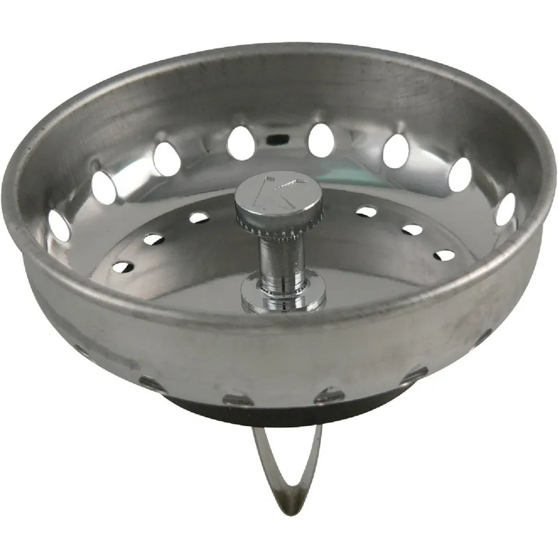 Keeney K22050 3-3/8 In. Stainless Steel Spring Action Post Basket Strainer Stopper