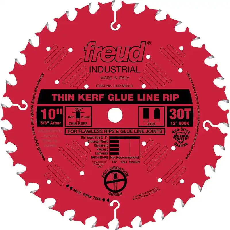Freud LM75R010 Industrial 10 In. 30-Tooth Glue Line Rip Circular Saw Blade