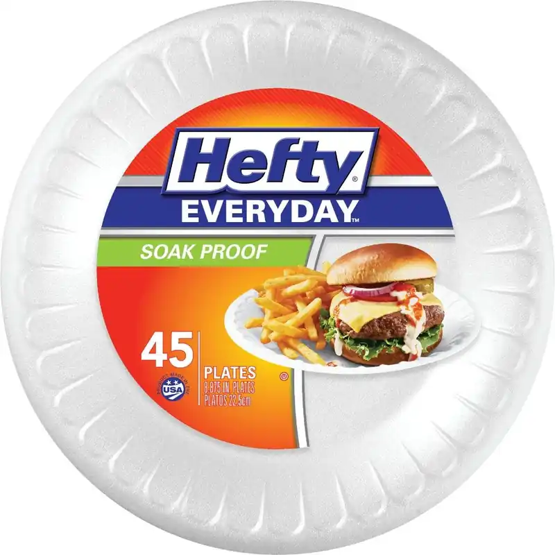 Hefty D28845 Everyday Foam Plate 8-7/8 Inches 45 Count