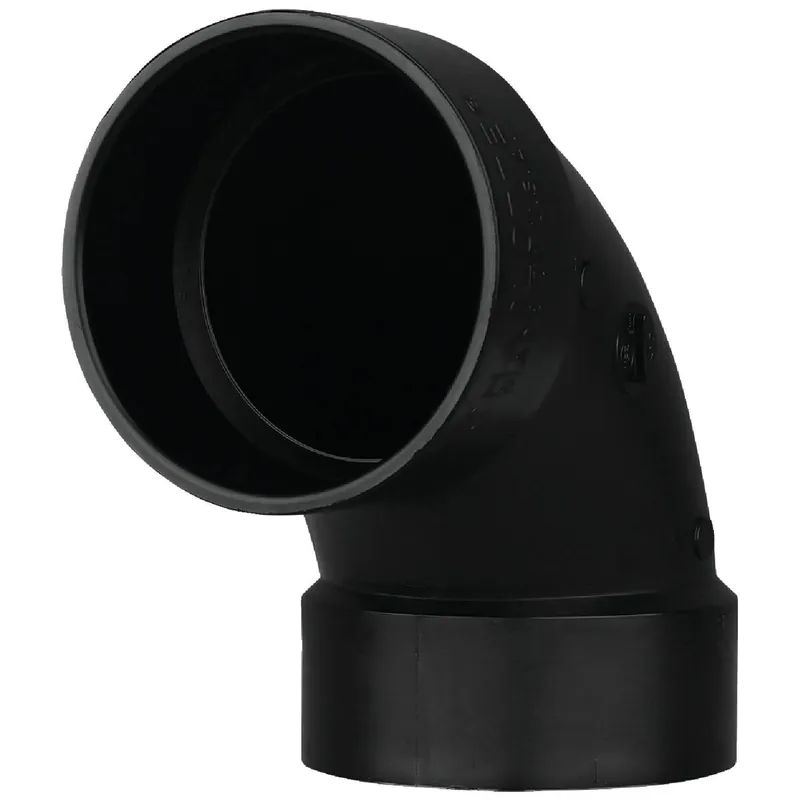 Charlotte Pipe ABS 00300 1000HA 3 In. Hub x Hub 90 Deg. Sanitary ABS Elbow (1/4 Bend)