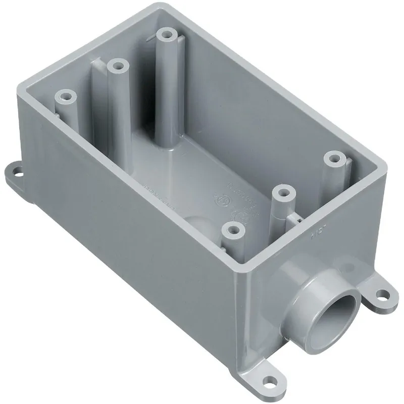 ABB E980FFNCTN Carlon 1-Gang PVC Molded Rigid Non-Metallic Dead-End Termination Wall Box 1 In. Outlet