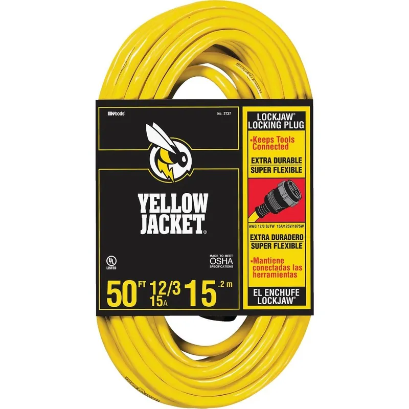 Yellow Jacket 2737 Lockjaw 50 Ft 12/3 Extension Cord