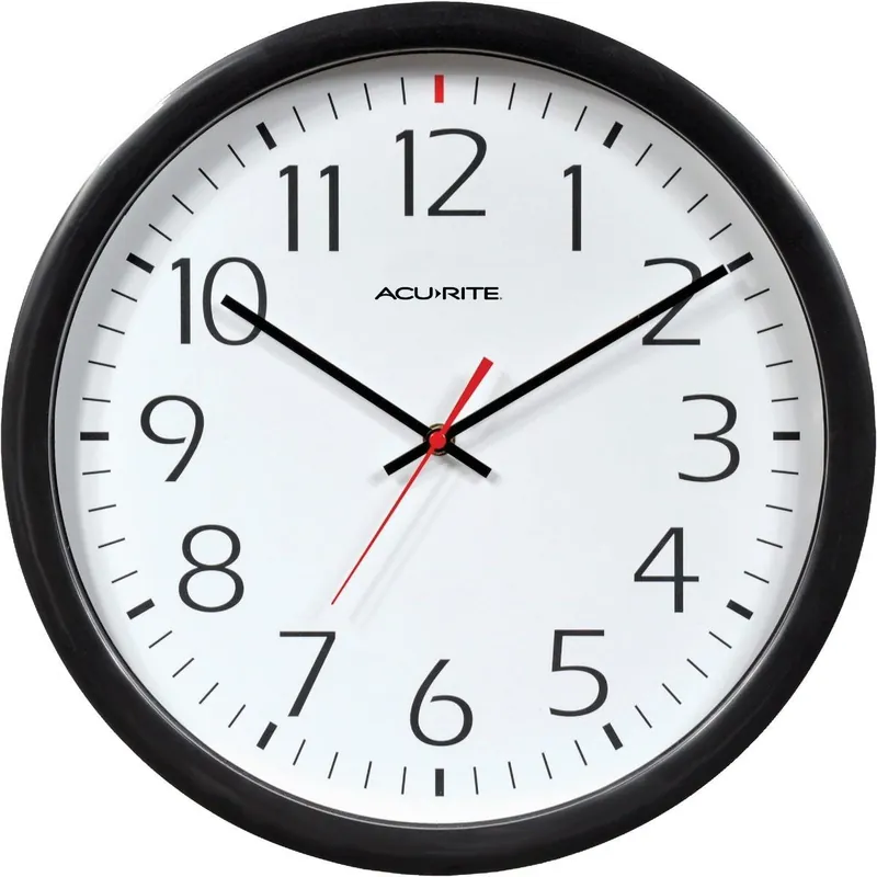 Acurite 46027 Set & Forget Office Wall Clock
