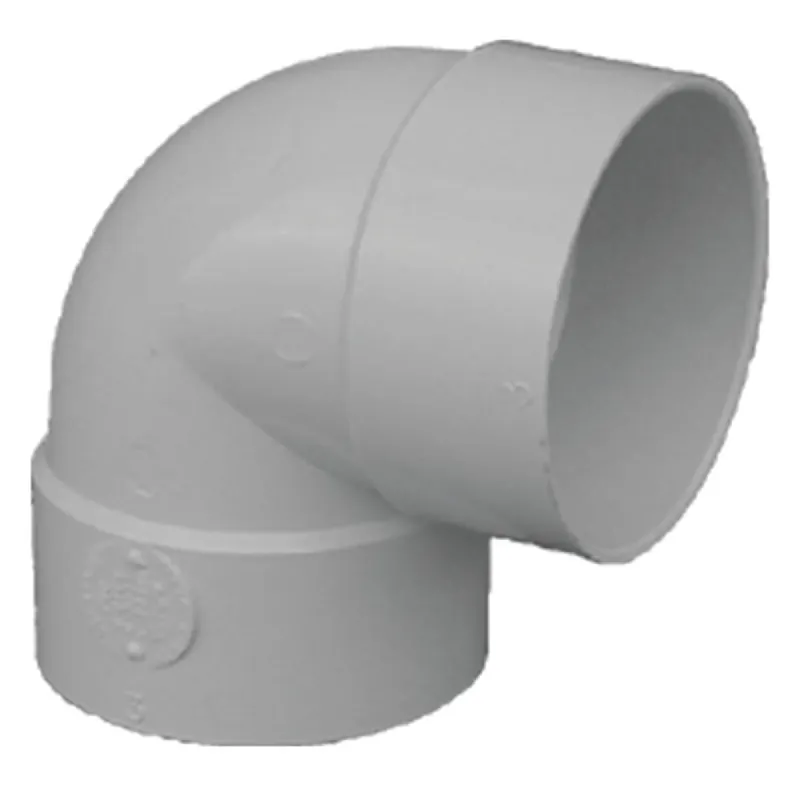 IPEX 414154BC Canplas 4 In. SDR 35 90 Deg. PVC Sewer and Drain Short Turn Elbow (1/4 Bend)