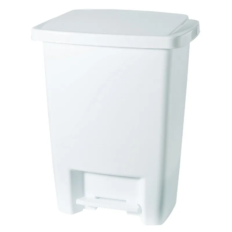 Rubbermaid FG284187WHT 33 Qt. White Step-On Wastebasket