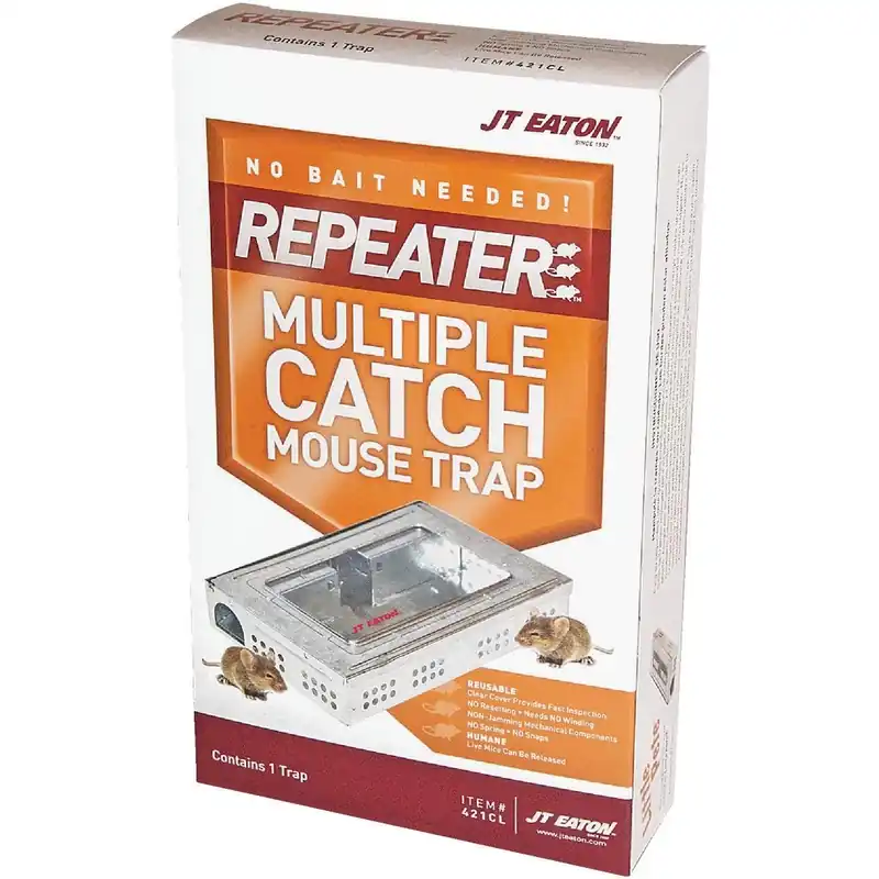 JT Eaton 421CL Repeater Multiple Catch Mechanical Mouse Trap with Inspection Window (1-Pack)