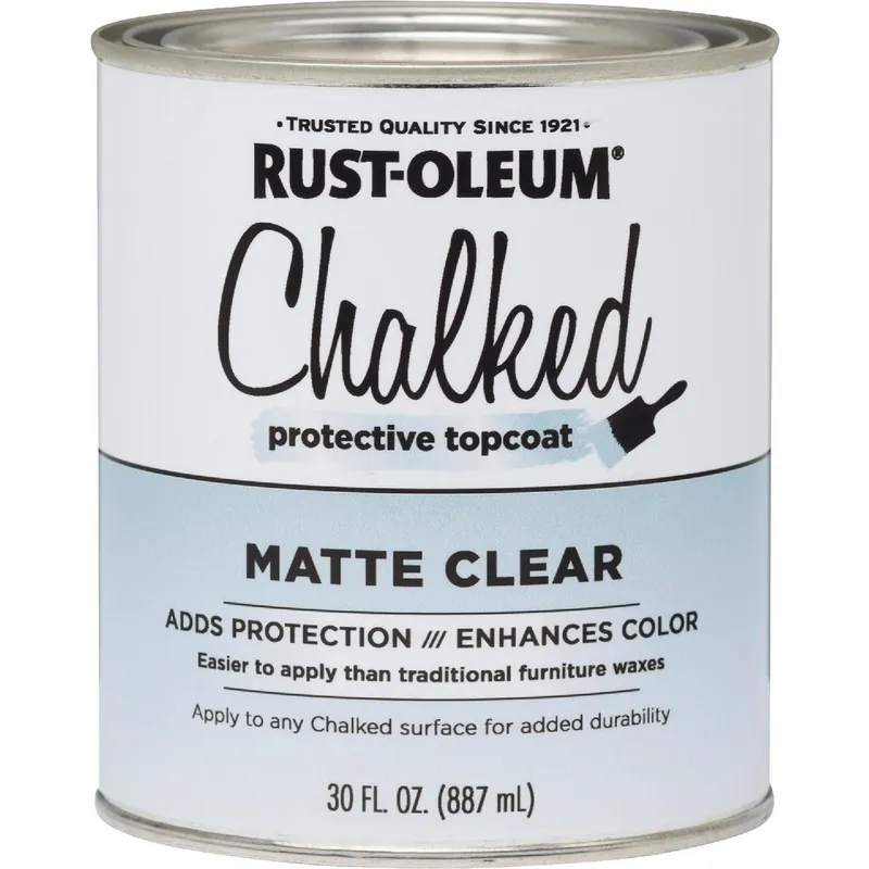 Rust-Oleum 287722 Matte Clear Protective Topcoat 30 Oz. Chalk Paint