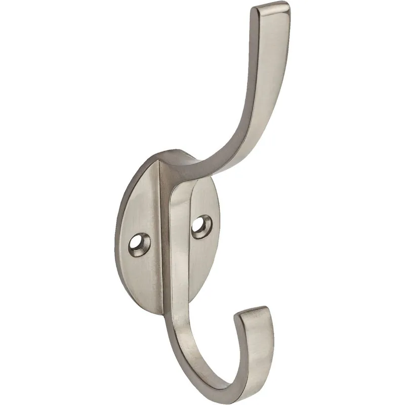National N806824 Stanley Home Designs Satin Nickel Modern Coat & Hat Wardrobe Hook
