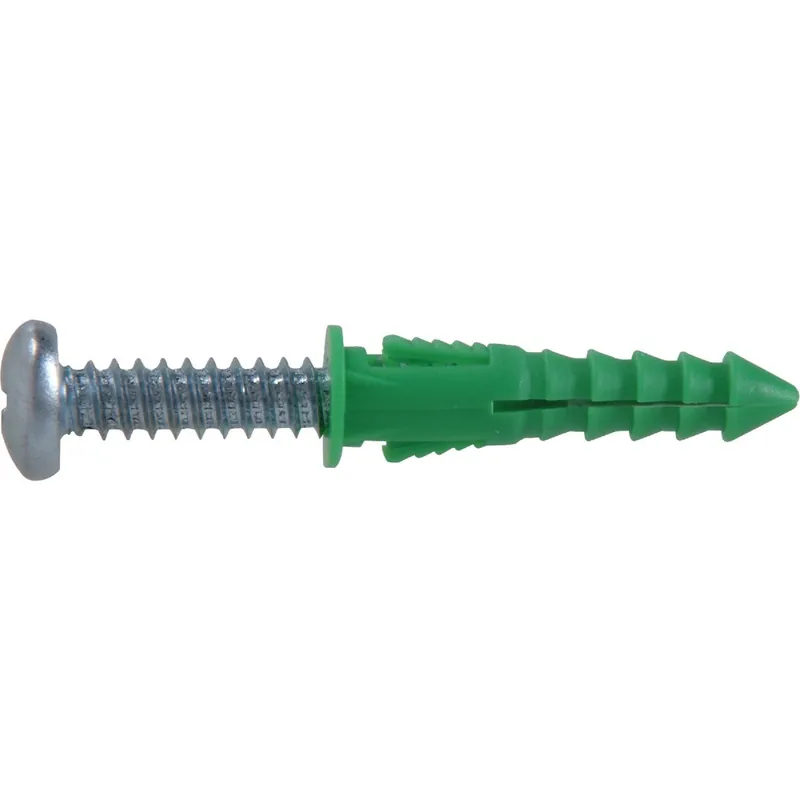 Hillman 41822 Green Ribbed Plastic Anchor x 1-1/2 In. (20 Ct.)