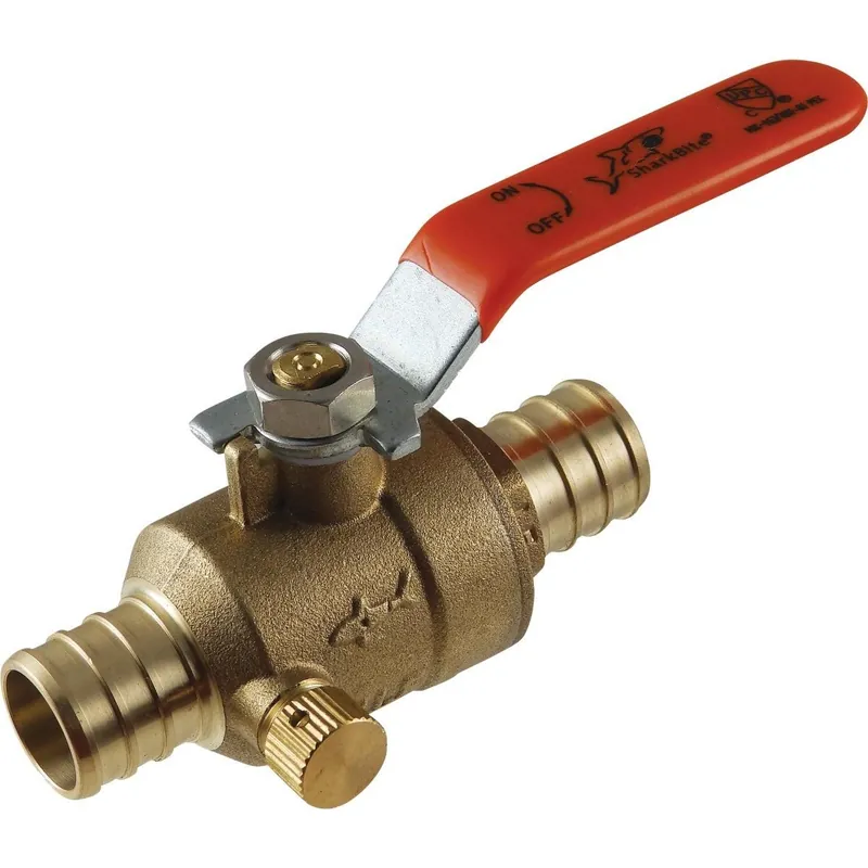 SharkBite 24613LFA Brass Barb Ball Valve with Drain
