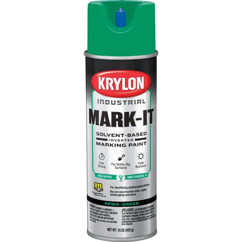 Krylon 730408 Mark-It Industrial SB APWA Green Inverted Marking Paint