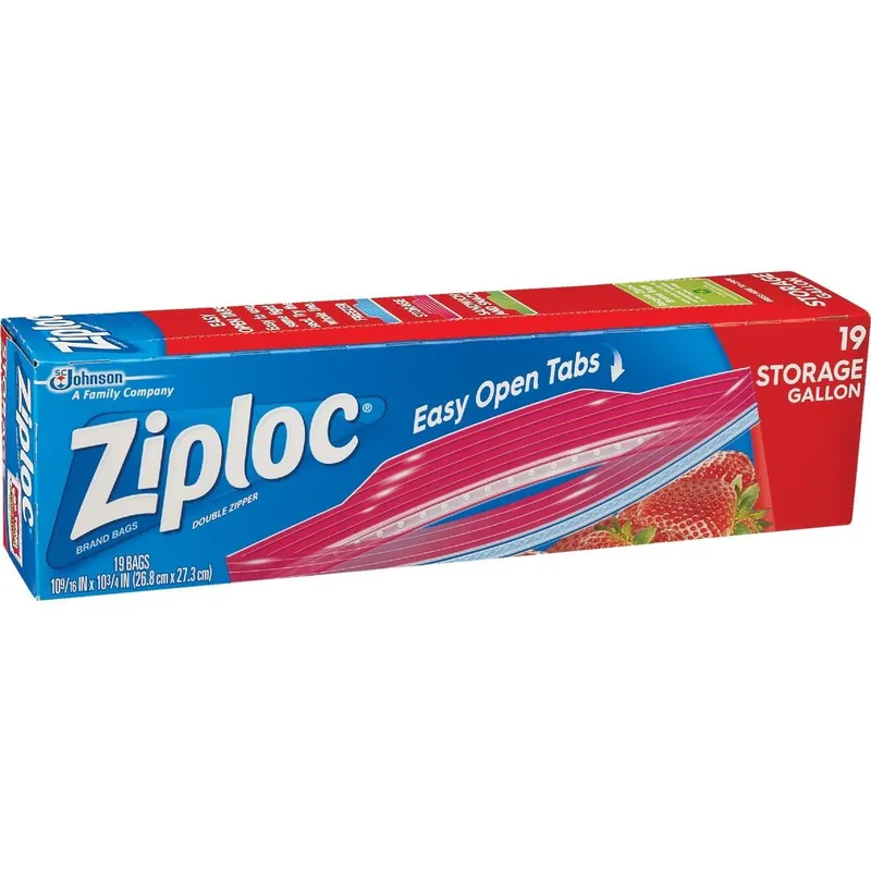 Ziploc 00350 Double Zipper Food Storage Bag 1Gal (19-Count)