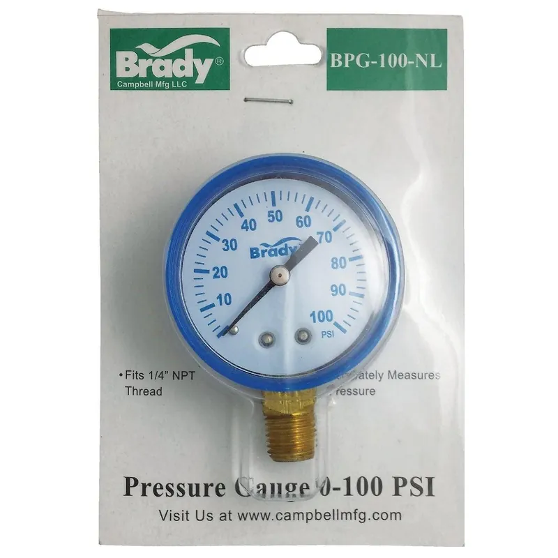 Campbell BPGINDCS-NL Pressure Gauge 0 to 100 psi