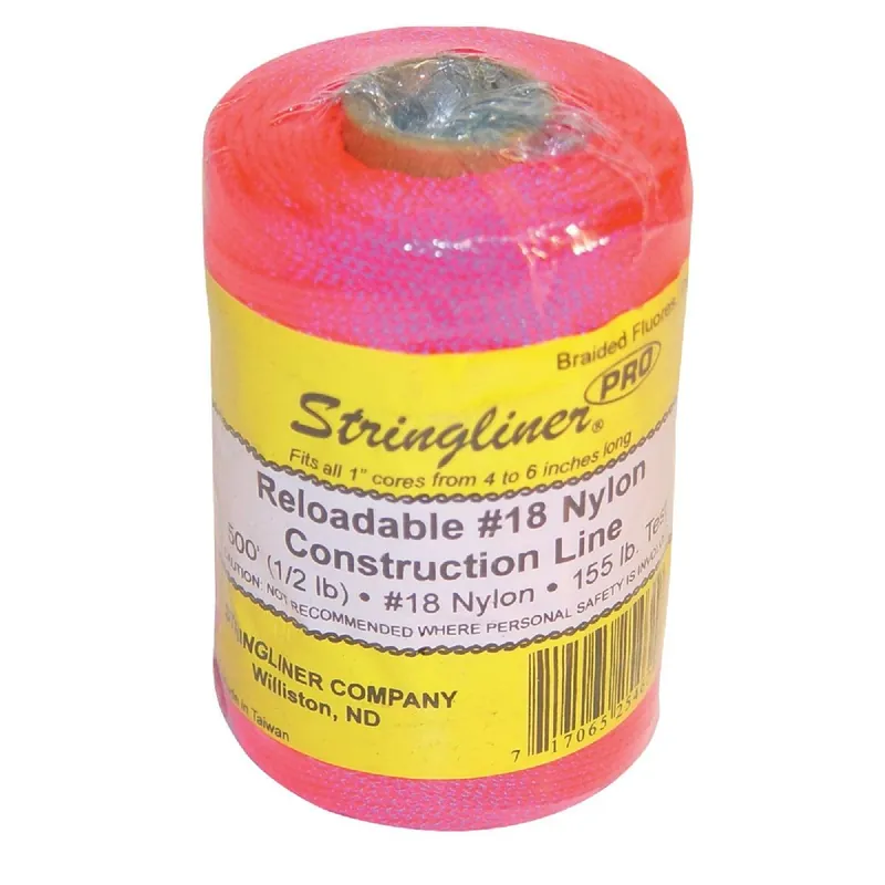 Stringliner 35462 500 Ft. Fluorescent Pink Braided Nylon Mason Line