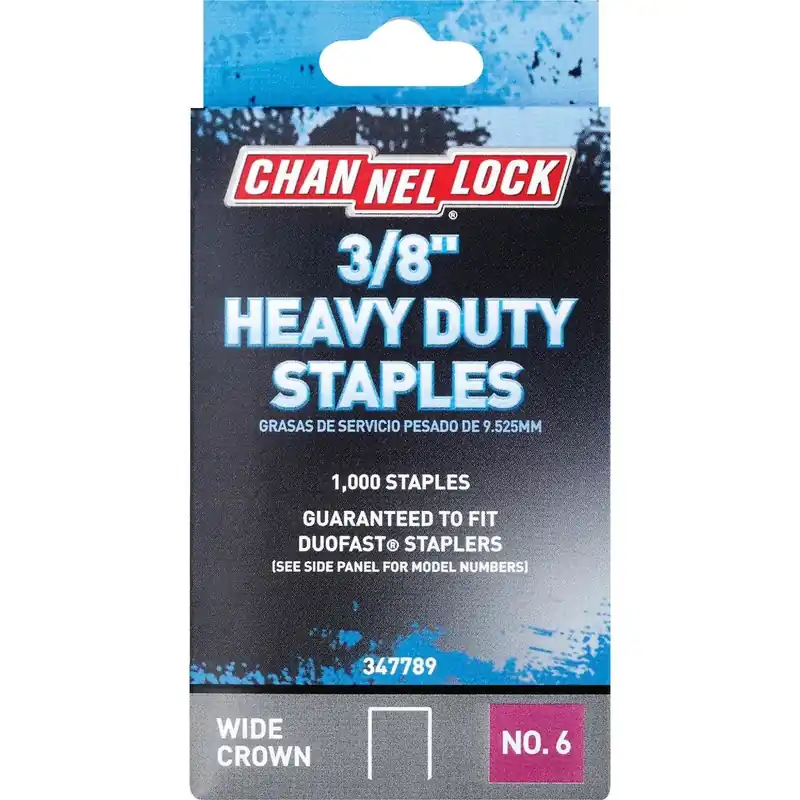 Channellock 347789 No. 6 Heavy-Duty Wide Crown Staple 3/8 In. (1000-Pack)