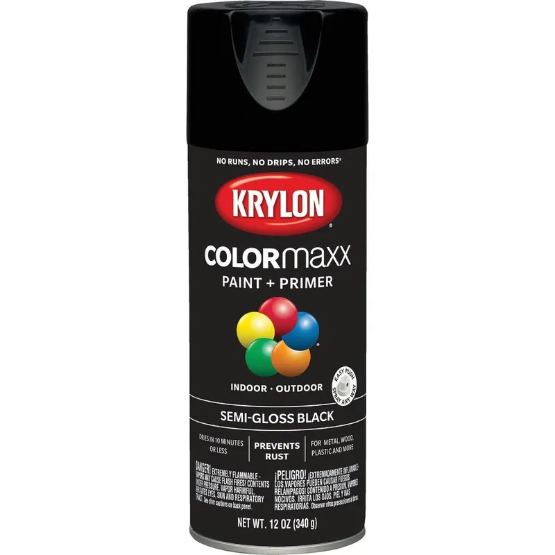 Krylon K05579007 ColorMaxx 12 Oz. Semi-Gloss Spray Paint Black
