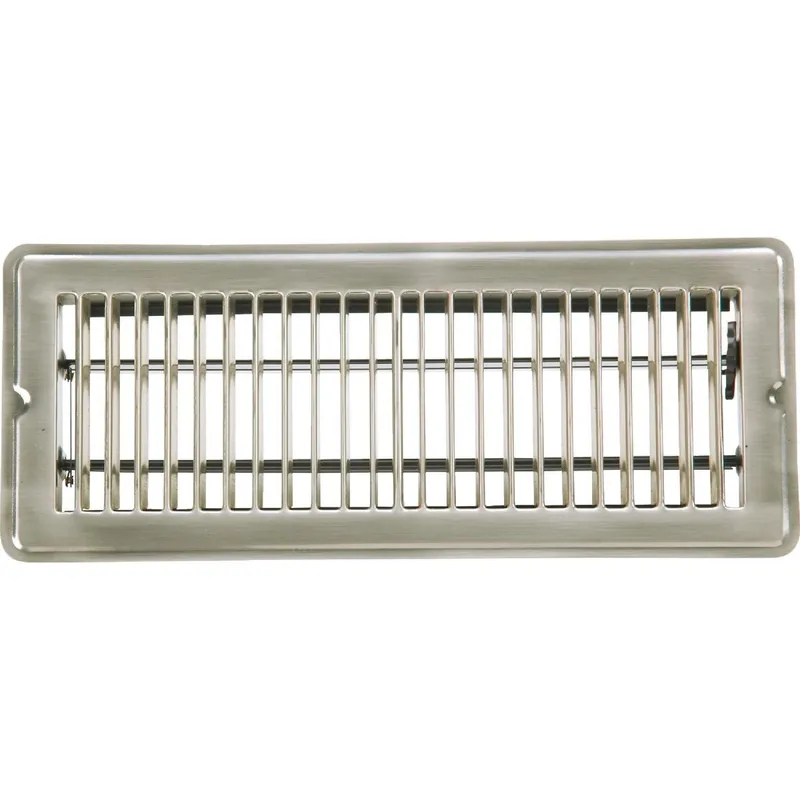 Home Impressions 1FL0412SN-NH 4 In. x 12 In. Satin Nickel Steel Floor Register