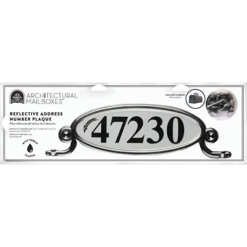 Architectural MBPLAQ0B6AM Mailbox Reflective Address Plaque