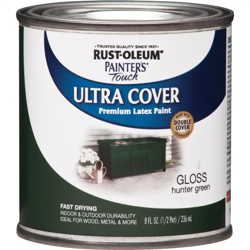 Rust-Oleum 1938730 Painter's Touch 2X Ultra Cover Premium Latex Paint Hunter Green Half Pint