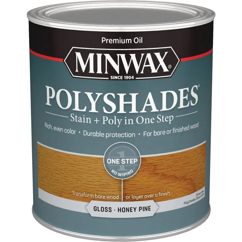 Minwax 61410444 Polyshades 1 Qt. Gloss Stain & Finish Polyurethane In 1-Step Honey Pine