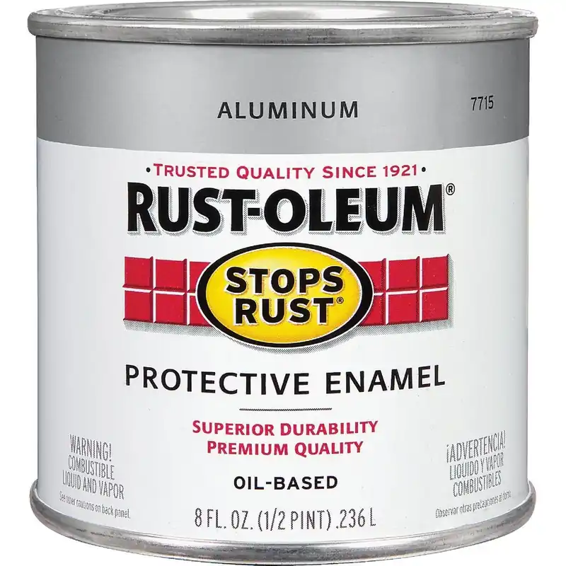 Rust-Oleum 7715730 Stops Rust Oil Based Gloss Protective Rust Control Enamel Aluminum 1/2 Pt.