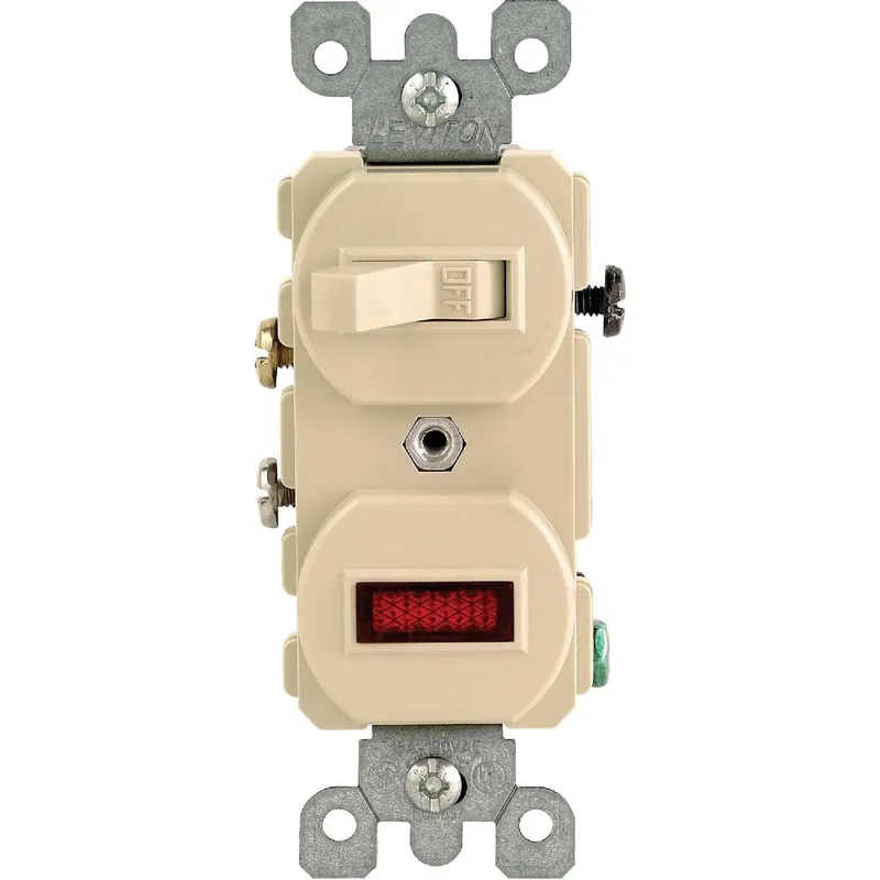 Leviton S03-05226-0IS Commercial Grade Ivory 15A Switch & Pilot Light