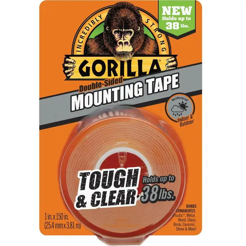 Gorilla Glue 6036002 Tough & Clear Double-Sided Mounting Tape 1 In. x 150 In. 38 Lb. Capacity