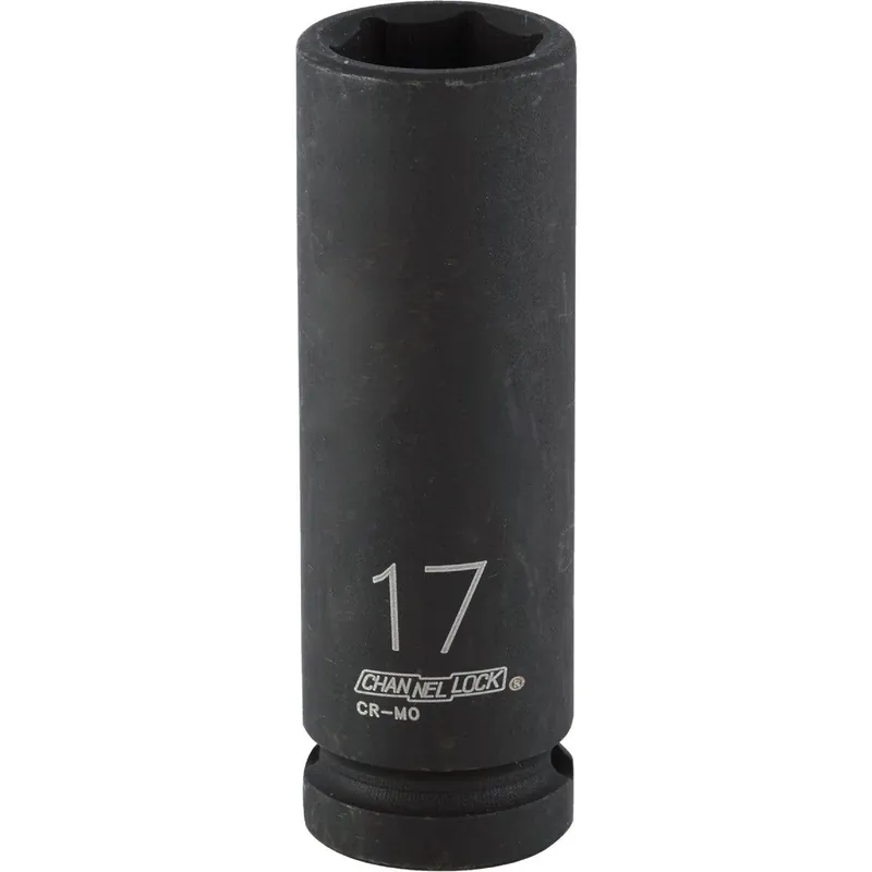 Channellock 302909 1/2 In. Drive 17 mm 6-Point Deep Metric Impact Socket