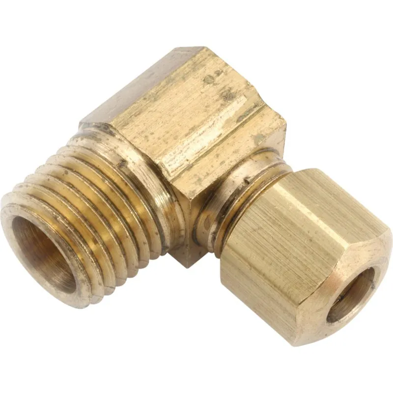 Anderson Metals 750069-1006 Male 90 Deg Compression Brass Elbow (1/4 Bend)