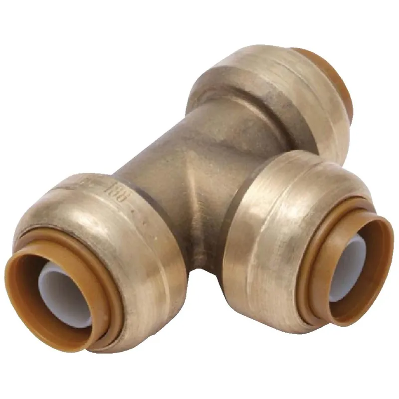 SharkBite U374LFA 1 In. x 1 In. x 1 In. Brass Push-to-Connect Tee