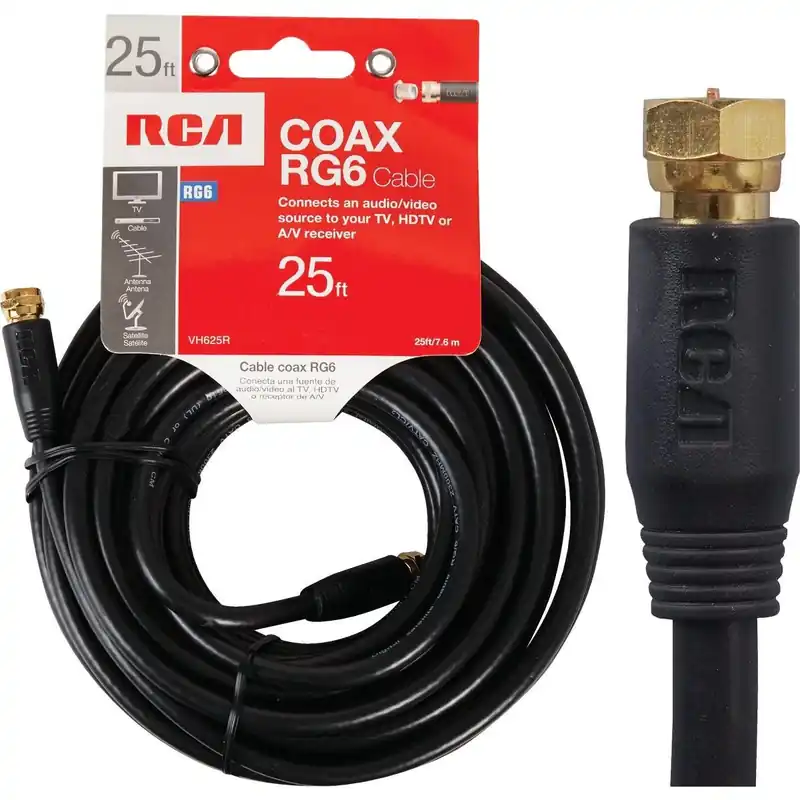 RCA VH625R RCA 25 Ft. Black Digital RG6 Coaxial Cable