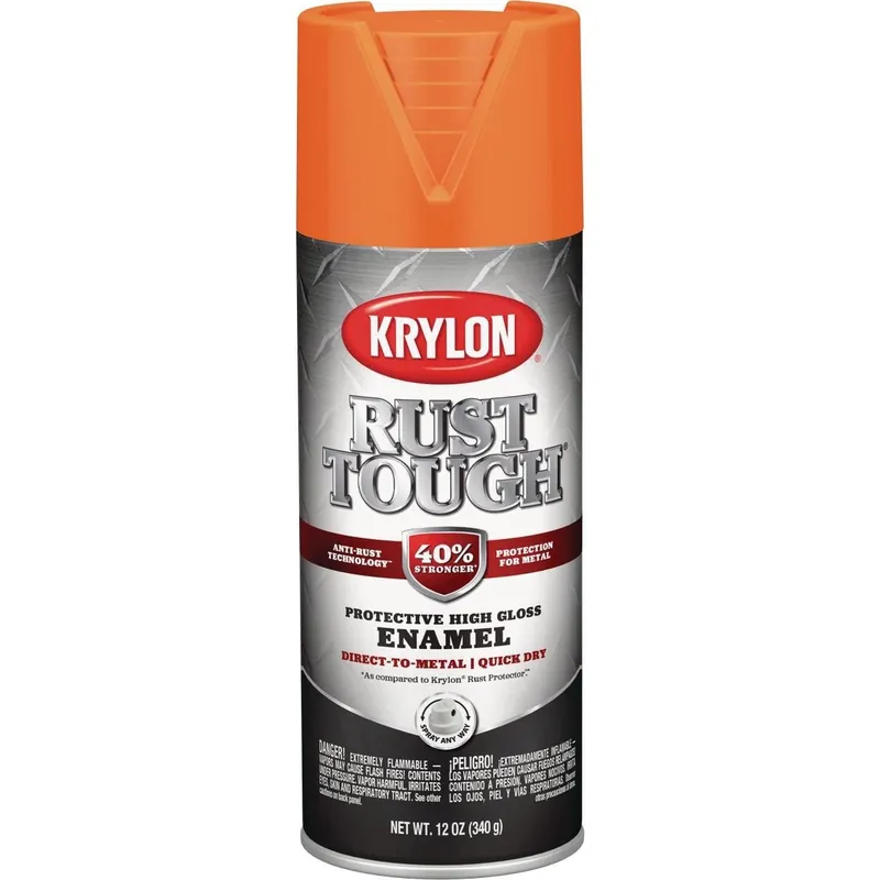 Krylon K09264008 Rust Tough 12 Oz. Gloss Alkyd Enamel Spray Paint Orange