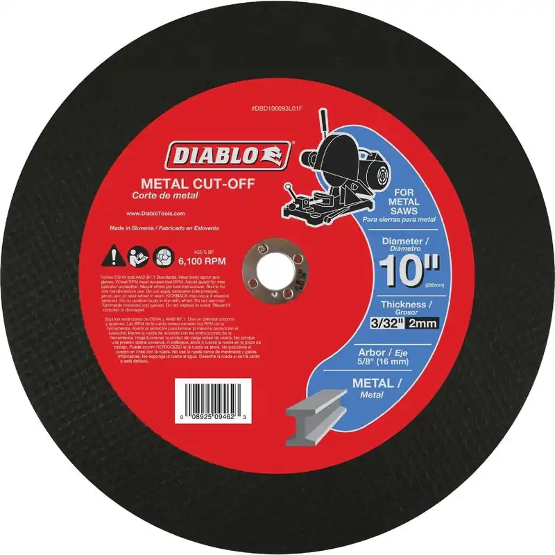 Diablo DBD100093L01F Type 1 10 In. x 3/32 In. x 5/8 In. Metal Cut-Off Wheel