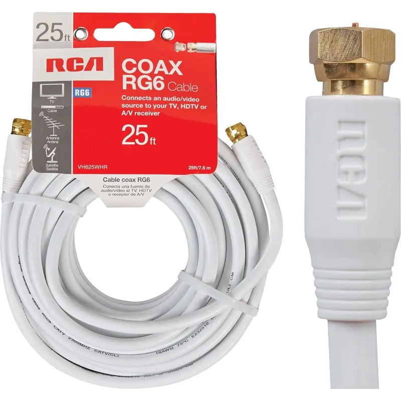 RCA VH625WHR 25 Ft. White RG6 Coaxial Cable