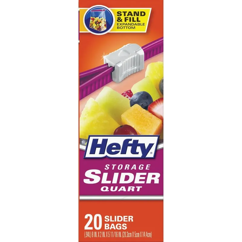 Hefty R81219 1 Qt. Slider Food Storage Bag (20 Count) Replacement MPN