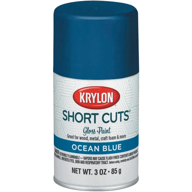 Krylon SCS-034 Short Cuts 3 Oz. High-Gloss Enamel Spray Paint Ocean Blue