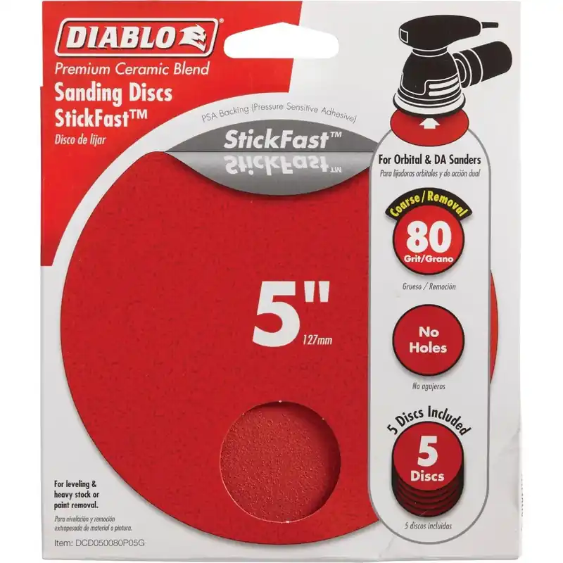 Diablo DCD050080P05G StickFast 5 In. 80 Grit Sanding Disc (5-Pack)
