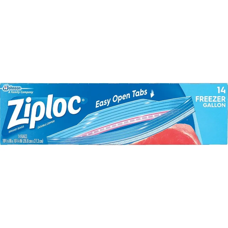 Ziploc 00389 1 Gal. Double Zipper Freezer Bag (14 Count)