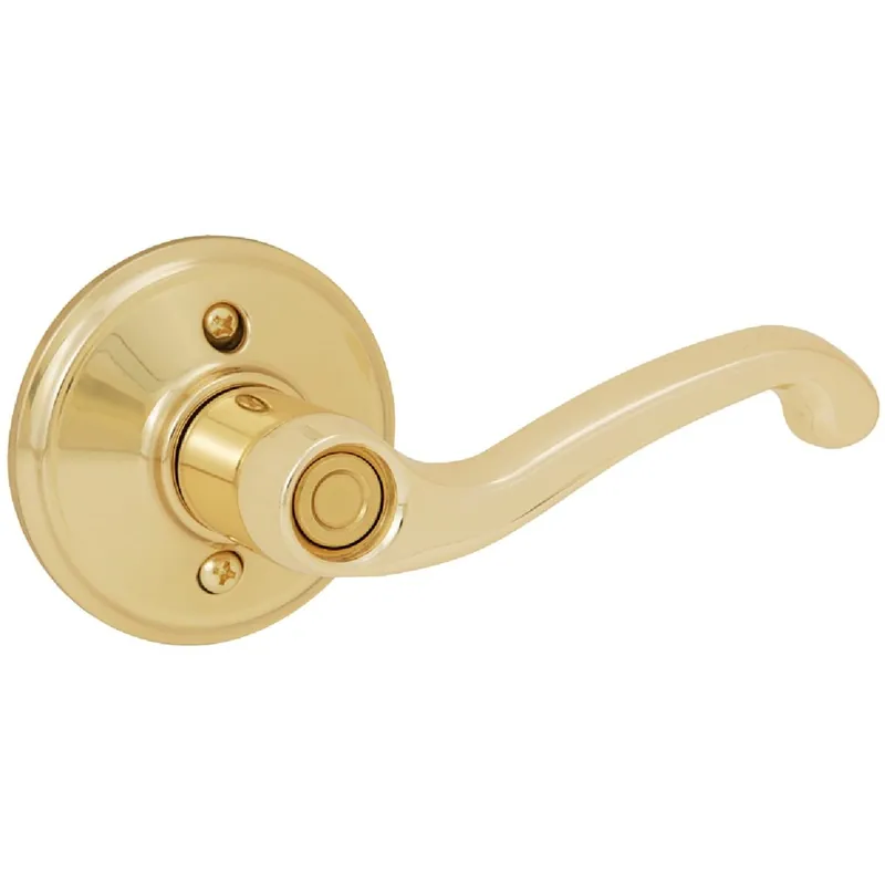 Schlage F40VFLA605 Polished Brass Flair Privacy Door Lever