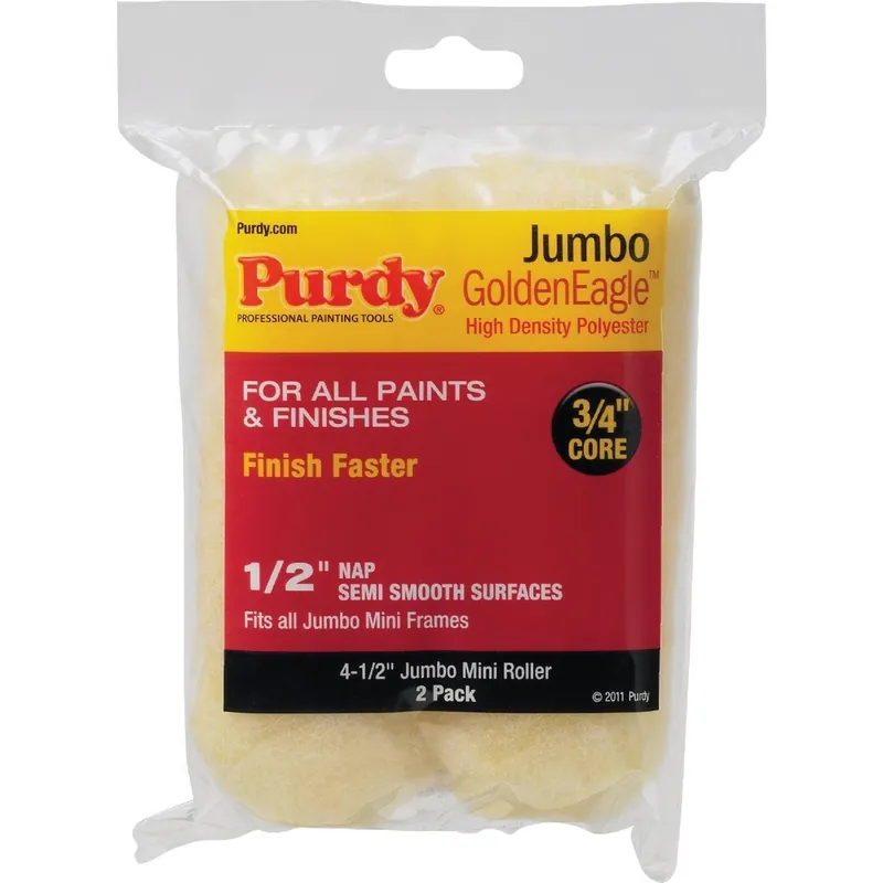 Purdy 140624023 Jumbo Golden Eagle 4-1/2 In. x 1/2 In. Mini Knit Fabric Roller Cover (2-Pack)