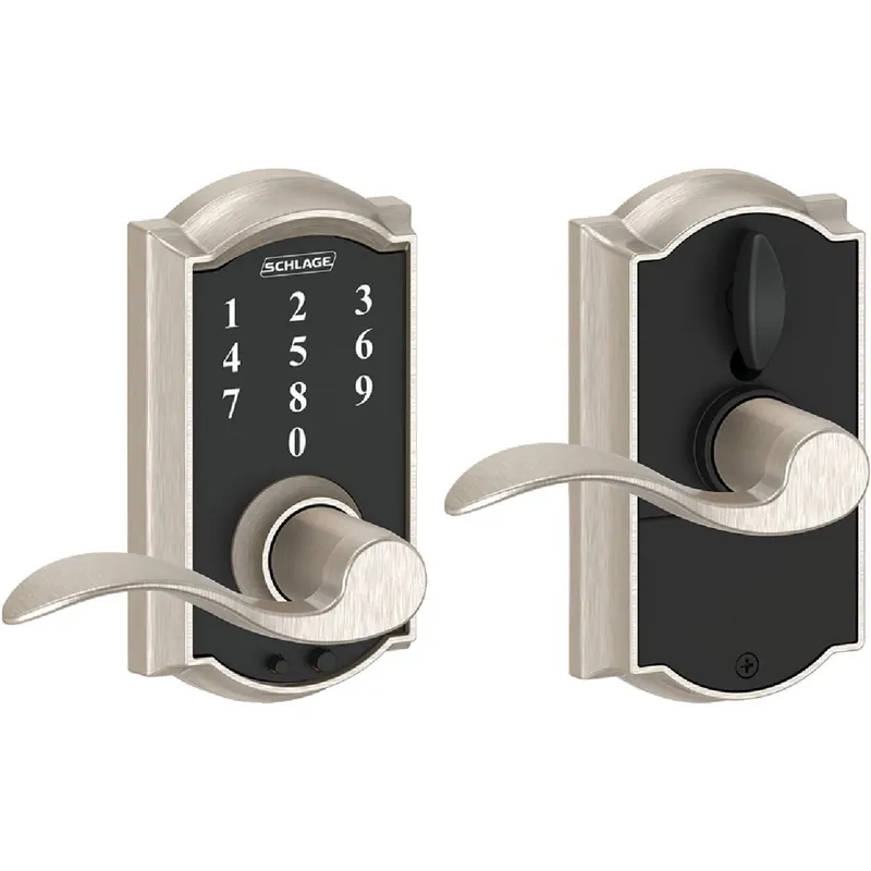 Schlage FE695VCAMXACC619 Camelot Satin Nickel Lever Touch Electronic Entry Lock